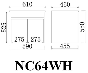 Nova Plywood Wall Hung Vanity – Concrete
 Grey – 600mm | NC64WH
