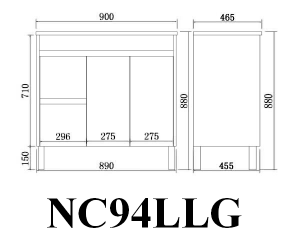 Nova Plywood Floor Vanity – Concrete Grey
 – 900mm | NC94LLG