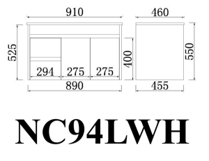 Nova Plywood Wall Hung Vanity – Concrete
 Grey – 900mm | NC94LWH