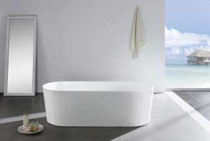 Ovia Freestanding Bathtub – Gloss White –
  Overflow – 1200mm | OBT1200-OF