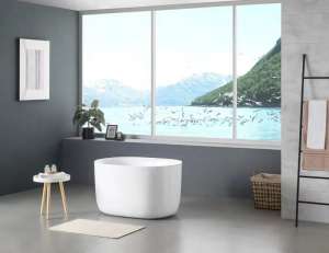 Olivia Freestanding Bathtub – Gloss White
  – No Overflow – 1000mm | OVBT1000-NF