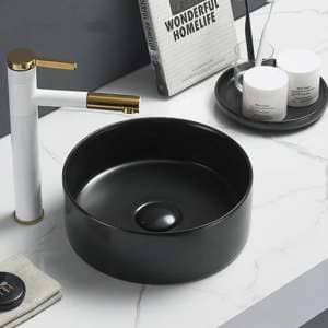 Above Counter Ceramic Basin – Matt Black
 – Round – 301mm | PA3011MB