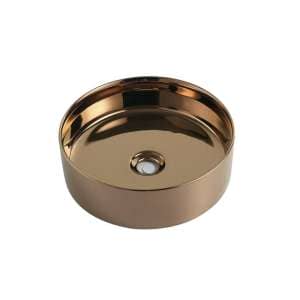 Above Counter Ceramic Basin – Yellow Gold  – Round – 355mm | PA3535RG