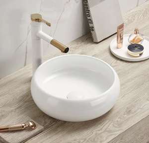 Above Counter Ceramic Basin – Gloss White
 – Round – 360mm | PA3612