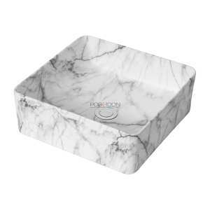 Above Counter Ceramic Basin – Carrara –
  Matt White – Square – 370mm | PA3737CRA