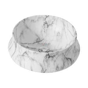 Above Counter Ceramic Basin – Carrara –  Matt White – Round – 400mm | PA4040CRA