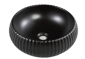 Above Counter Ceramic Basin – Matt Black
  – Round – 400mm | PA4014MB