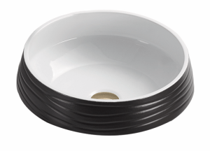 Above Counter Ceramic Basin – Matt
  Black/White – Round – 435mm | PA4343BW
