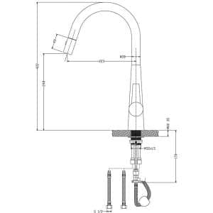 Luxa Pull Out  Sink Mixer  – Gun Metal | PC1017SB-GM