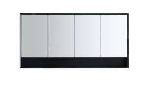 Petra Shaving Cabinet – Four Doors – Matt Black – 1480x750x155mm | PESV1500