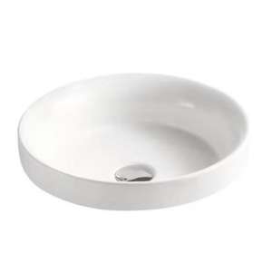 Insert Ceramic Basin – No Overflow – No
  Tap Hole – Gloss White – Round – 400mm | PI4040