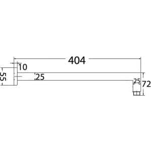 Square Horizontal Shower Arm – Brushed Nickel | PRY003-BN