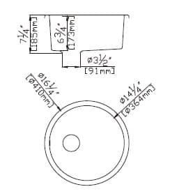 Quartz Top/Undermount Kitchen Round Sink
  – Single Bowl- Matt Black – 410x410x210mm | QKS4141-MB