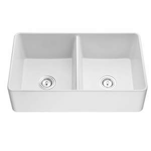 Quartz Butler Sink – Double Bowl – Matt
  White – 838x482x262mm | QKS8348D-MW