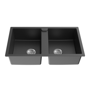 Quartz Top/Undermount Kitchen Sink –
  Double Bowl- Matt Black – 860x500x216mm | QKS8650D-MB