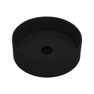 Above Counter Quartz Basin – Matt Black –  Round – 410mm | QZ4141-MB
