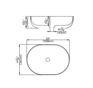 Above Counter Quartz Basin – Matt Black –  Oval – 508mm | QZ50836-MB