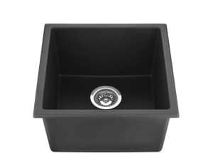 Quartz Top/Undermount Kitchen Sink –
  Single Bowl- Matt Black – 381x457x220mm | QKS3845-MB