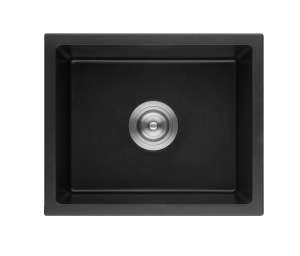 Quartz Top/Undermount Kitchen Square Sink
  – Single Bowl- Matt Black – 432x432x246mm | QKS4343-MB