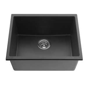 Quartz Top/Undermount Kitchen Sink –
  Single Bowl- Matt Black – 543x457x250mm | QKS5445-MB