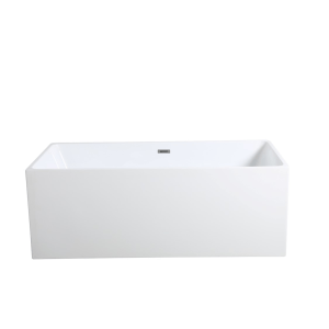 Theo Back to Wall Bathtub – Gloss White –
  Overflow – 1700mm | THBT1690-OF