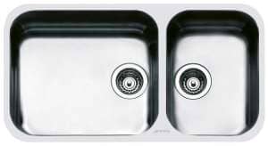 Smeg UM4530A 32.4L Stainless Steel
  Double-Bowl Sink – 780x400x180mm | UM4530A