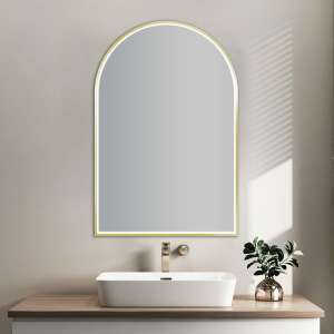 Arch LED Framed Mirror – Brushed Gold –  600x900mm | UNI-MBG