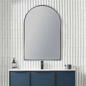 Arch LED Framed Mirror – Matt Black –  600x900mm | UNI-MBK
