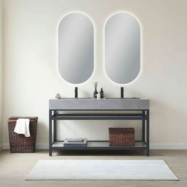 oval led mirror 450x900mm ldo br 1