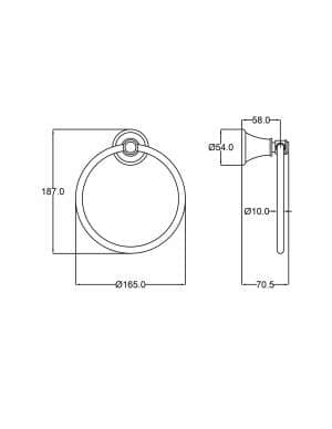 Clasico Towel Ring – Brushed Nickel | 66503BN