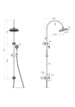Clasico Combination Shower Set – Matt Black | HPA868-201MB