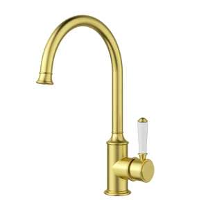 Clasico Gooseneck Sink Mixer Ceramic handle – Brushed Gold | HYB868-101A-BG