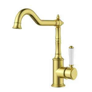 Clasico  Sink Mixer Ceramic handle – Brushed Gold | HYB868-102A-BG