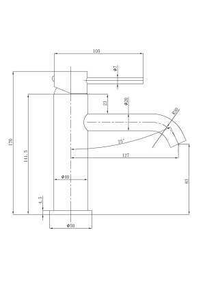 Otus Slimline Stainless Steel Basin Mixer Curved Spout – Matt Black | PLC2001SS-MB