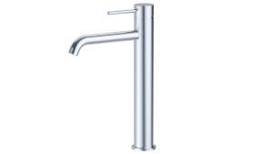 Otus Slimline Stainless Steel Highrise Basin Mixer Curved Spout | PLC2002SS