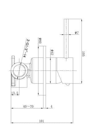 Otus Slimline Stainless Steel Wall Mixer Trim Kits – Matt Black | PLC3001SS-TK-MB