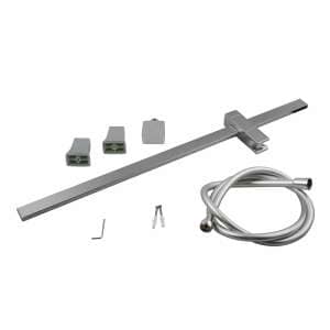 Square Chrome Wall Mounted Sliding Rail with Water Hose & Wall Connector Only | CH2145.SH.N