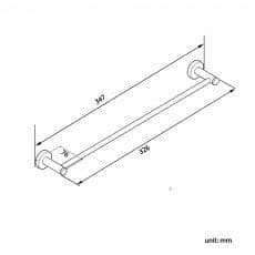 LUCID PIN Matt Black Towel Rail – 300mm | OX6610.TR