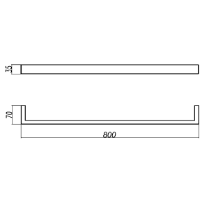 IVANO Matt Black Single Towel Rail – 800mm | OX7001.8.TR