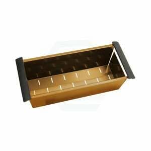Brushed Gold Stainless Steel Kitchen Sink Colander - 450x190x130mm | TWMC3G