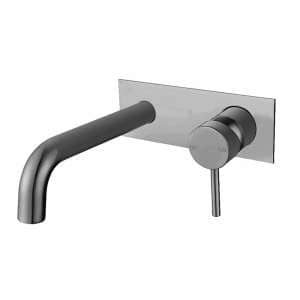 LUCID PIN Brushed Nickel Wall Mixer With Spout | BU0144-2.BM