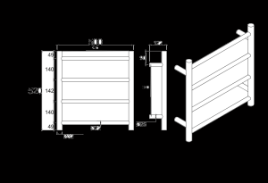 Round Brushed Nickel Electric Heated
 Towel Rack – 4 Bars – 500mm | BU04.R.HTR