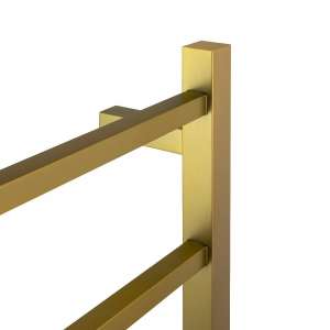 Square Brushed Gold Electric Heated Towel
 Rack – 4 Bars – 500mm | BUYG04.S.HTR