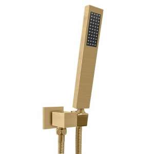Square Brushed Gold Shower Rail with Handheld Shower | BUYG2127.SH