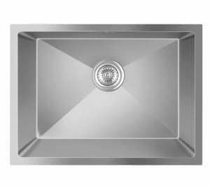Round Corner Chrome Stainless Steel Handmade Single Bowl Kitchen Sink – 580x440x230mm | CH5844R.KS
