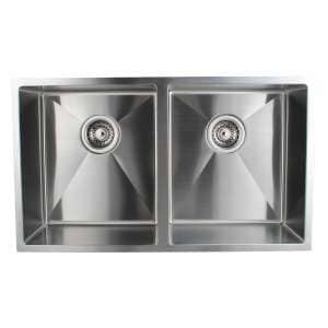 Round Corner Dark Grey Stainless Steel Handmade Double Bowl Kitchen Sink – 770x440x230mm | CH7744R.KS