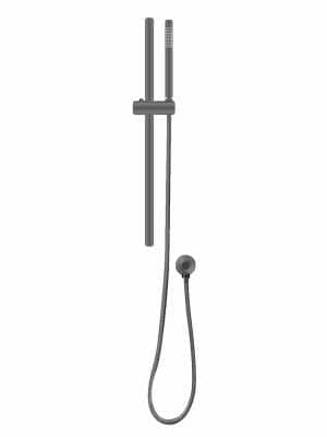 Round Gun Metal Grey Stainless Steel Rail with Handheld Shower-Fixed Wall Connector Set | GM2147-1.SH