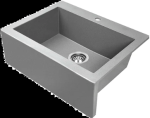Laveo Komodo Grey Granite Double Bowl Stone Kitchen Sink – 490x580x220mm | LO-SBK510A