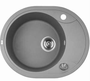 Laveo Dafne Grey Granite Single Bowl Stone Kitchen Sink – 470x580x198mm | LO-SBD583T
