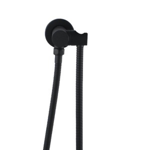 Round Matt Black Shower Rail without Handheld Shower | OX2131.SH.N